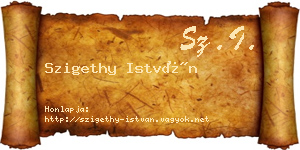 Szigethy István névjegykártya
